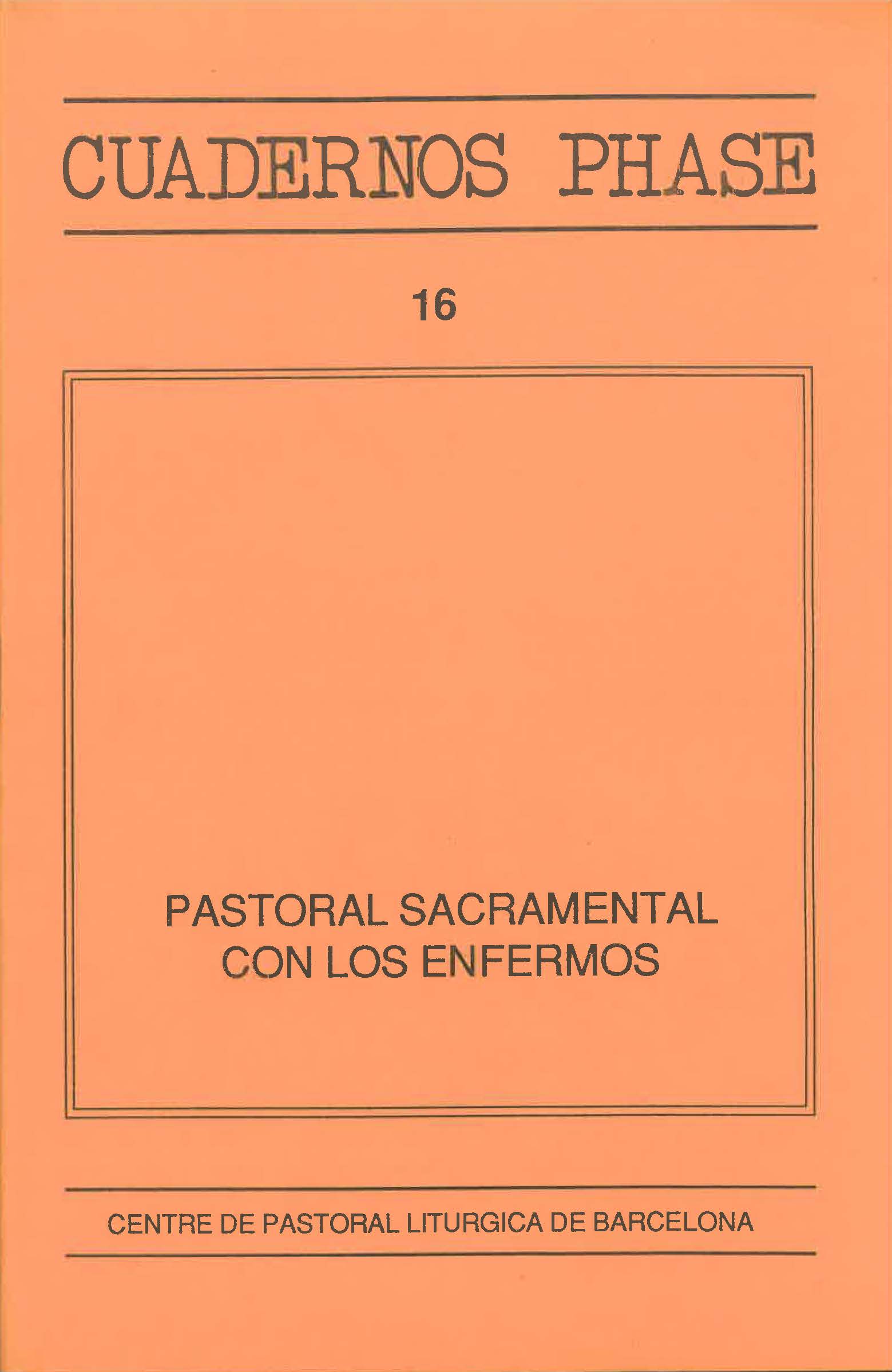 Portada Pastoral sacramental con los enfermos