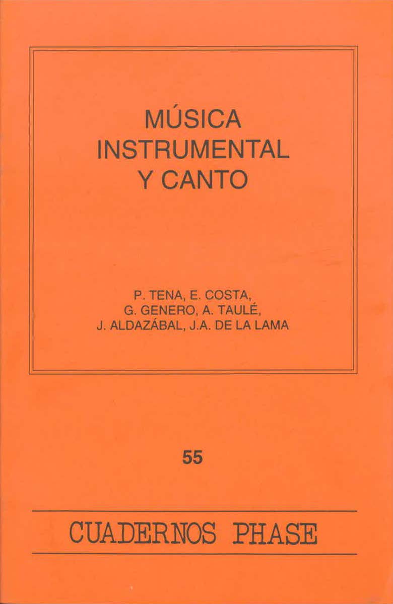 Portada Música instrumental y canto